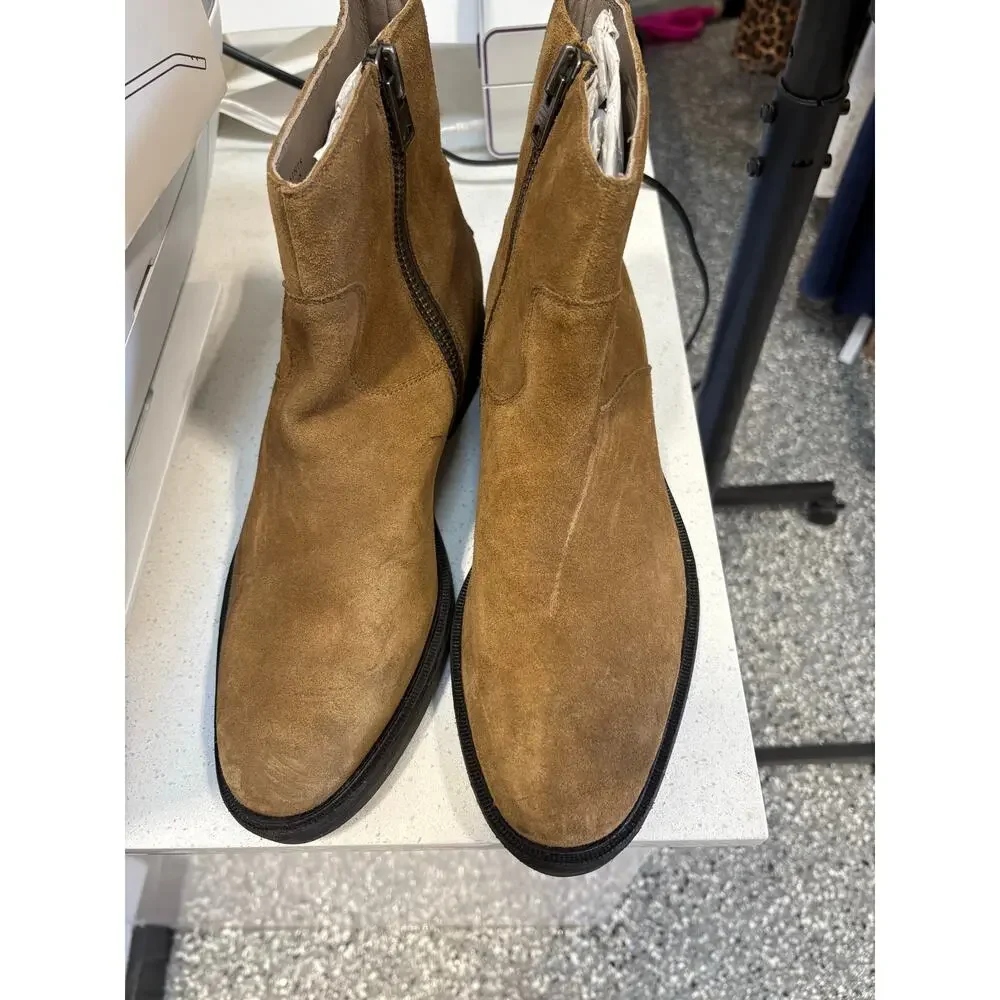 SZ MENS 9 ALLSAINTS Lang Suede Zip Up Boots